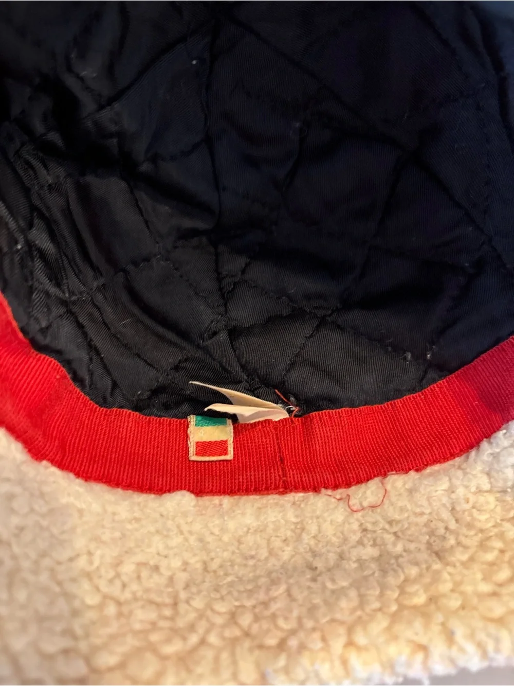 Vintage Red Sherpa-Lined Earflap Hat